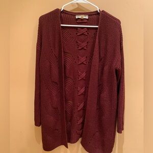 Pink Republic Long Sleeve Size Medium Cardigan with Detail Back